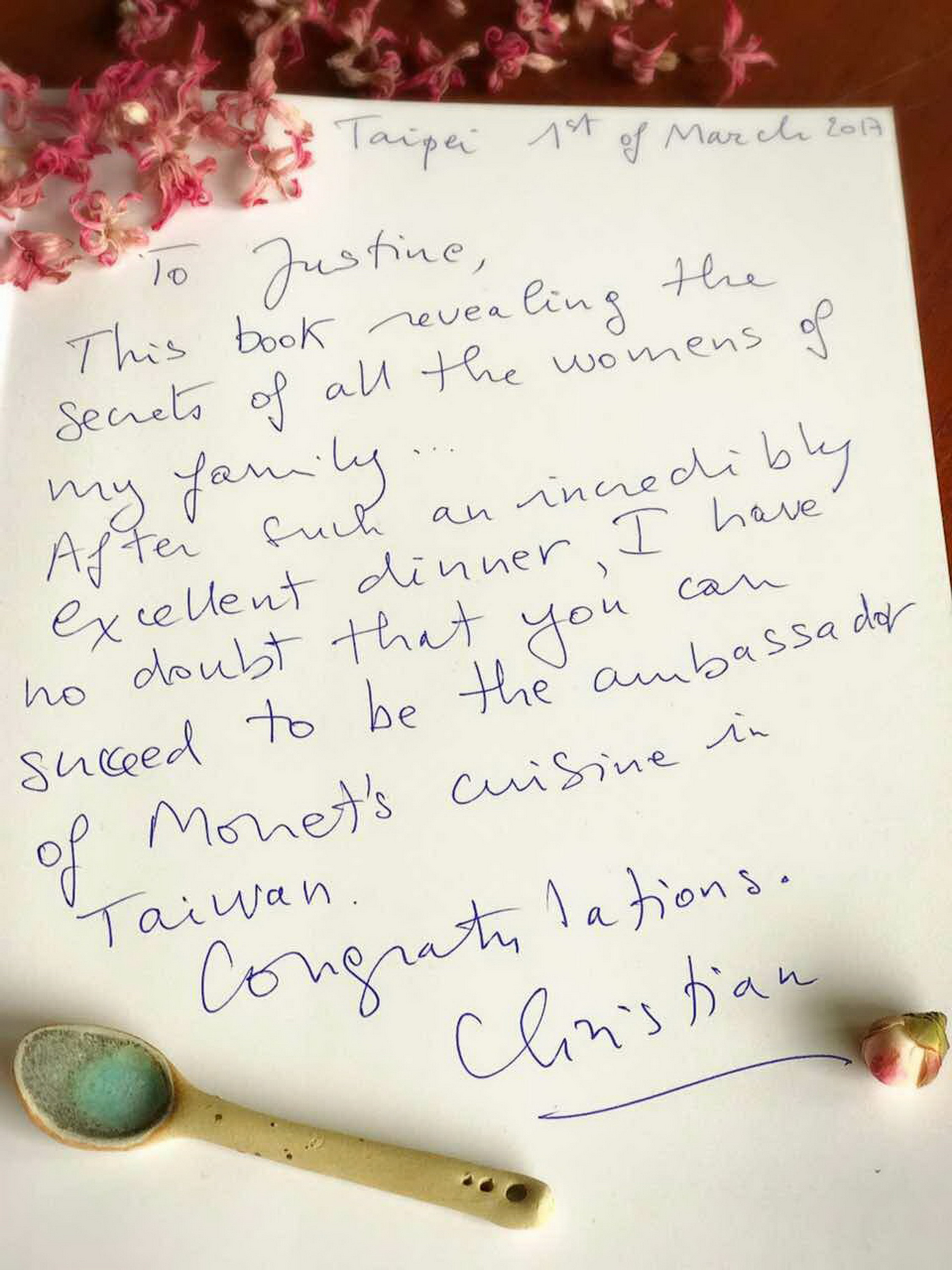 Dédicace à Justine